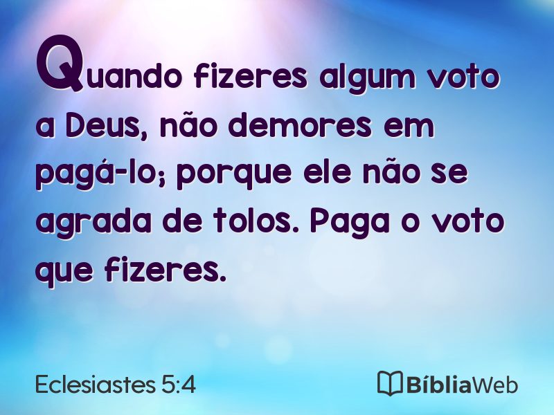 Eclesiastes 5:4 em imagem para compartilhar