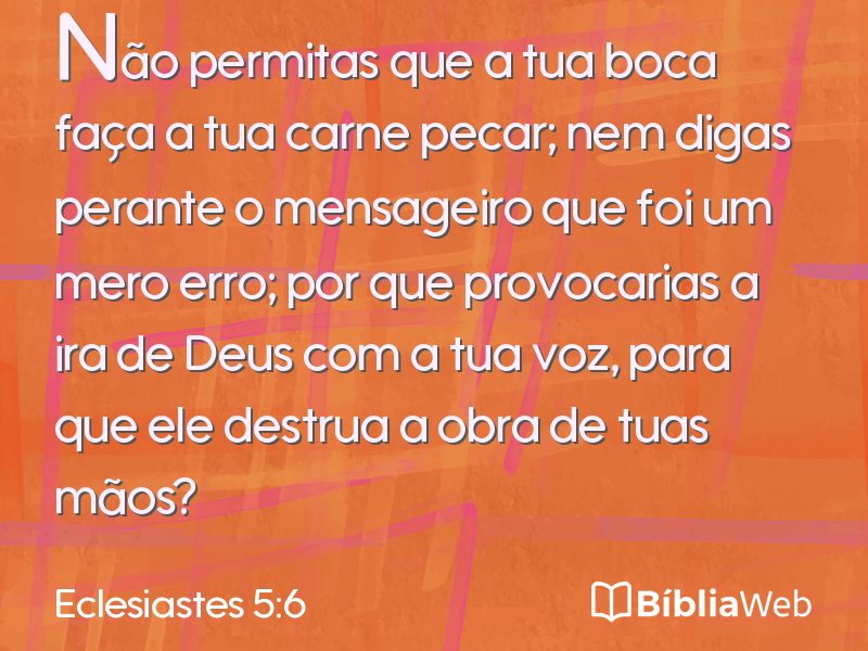 Eclesiastes 5:6 em imagem para compartilhar