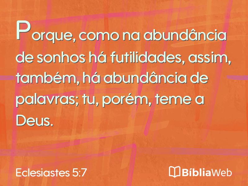 Eclesiastes 5:7 em imagem para compartilhar