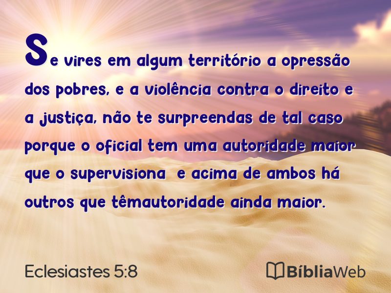 Eclesiastes 5:8 em imagem para compartilhar
