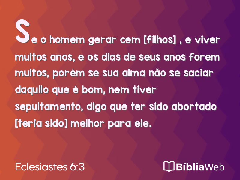 Eclesiastes 6:3 em imagem para compartilhar