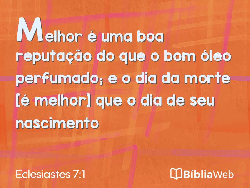 Eclesiastes 7:1 em imagem para compartilhar