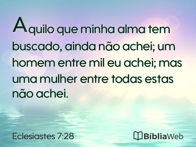 Eclesiastes 7:28 em imagem para compartilhar