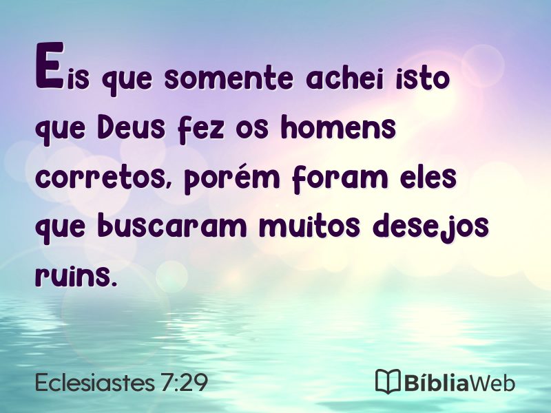 Eclesiastes 7:29 em imagem para compartilhar