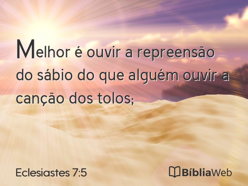 Eclesiastes 7:5 em imagem para compartilhar