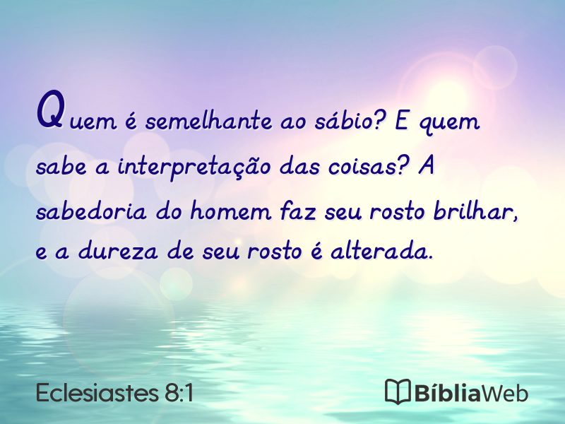 Eclesiastes 8:1 em imagem para compartilhar