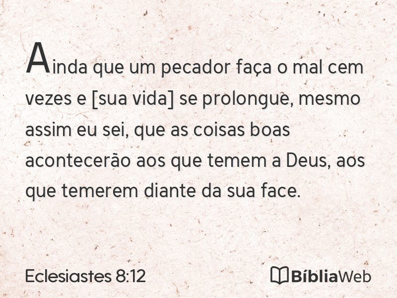 Eclesiastes 8:12 em imagem para compartilhar