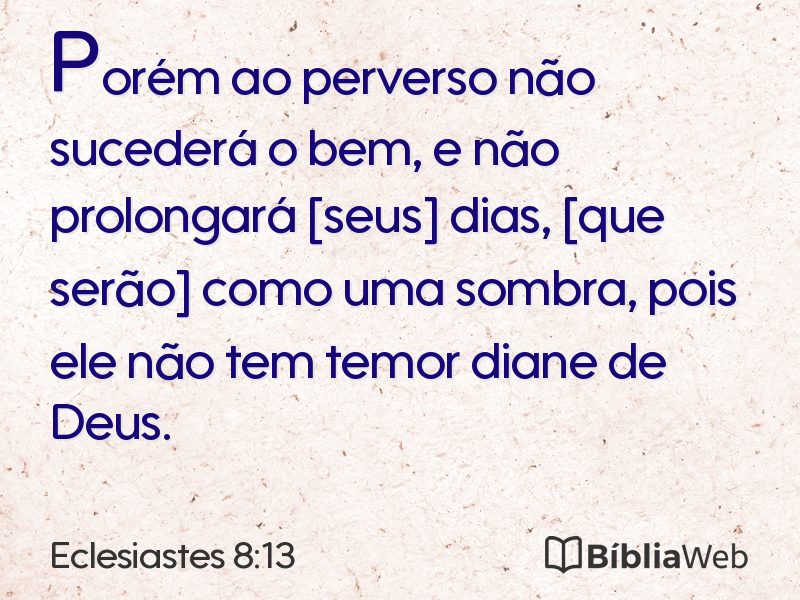 Eclesiastes 8:13 em imagem para compartilhar