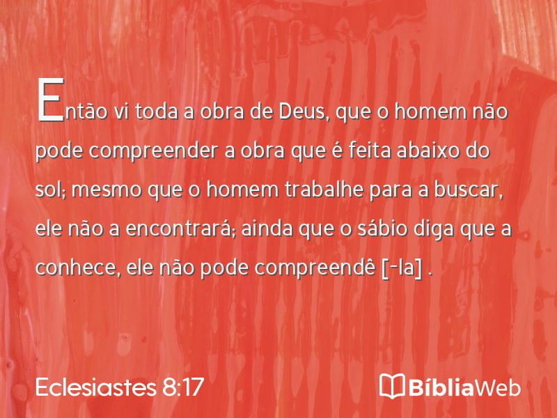 Eclesiastes 8:17 em imagem para compartilhar