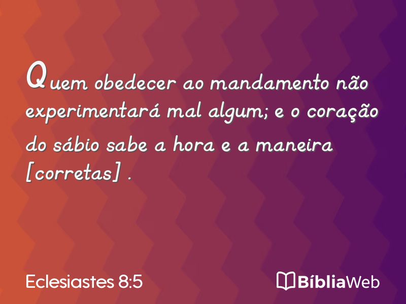 Eclesiastes 8:5 em imagem para compartilhar