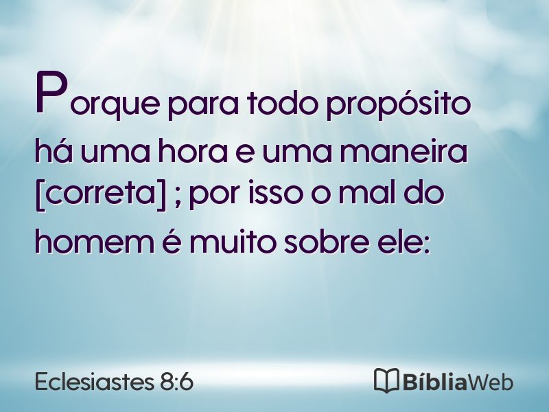 Eclesiastes 8:6 em imagem para compartilhar