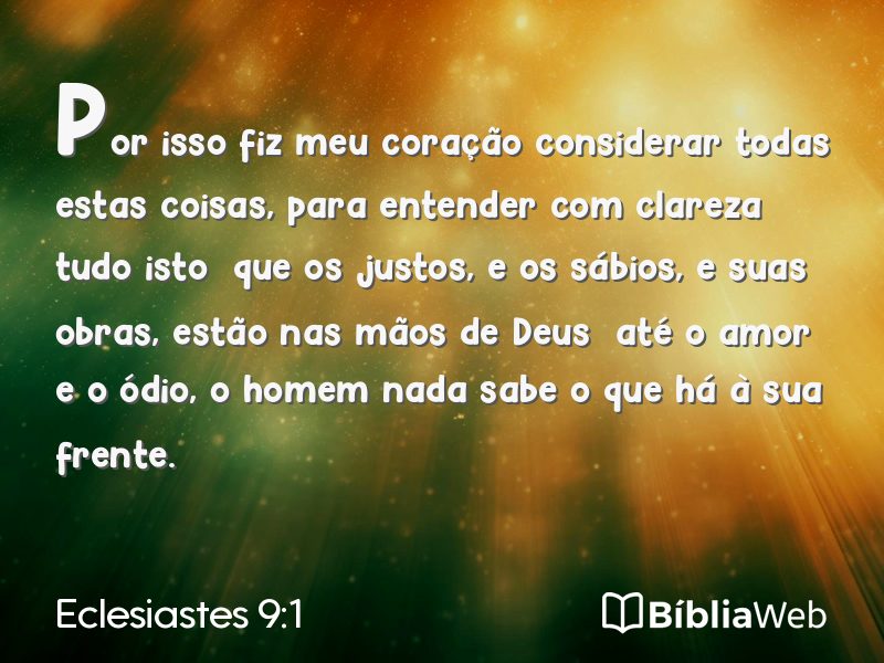 Eclesiastes 9:1 em imagem para compartilhar