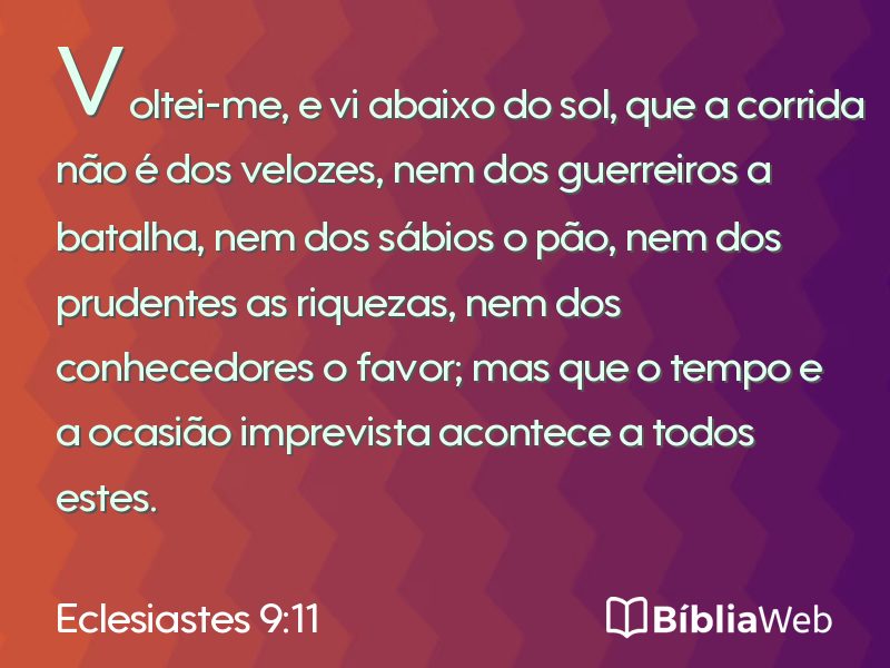 Eclesiastes 9:11 em imagem para compartilhar