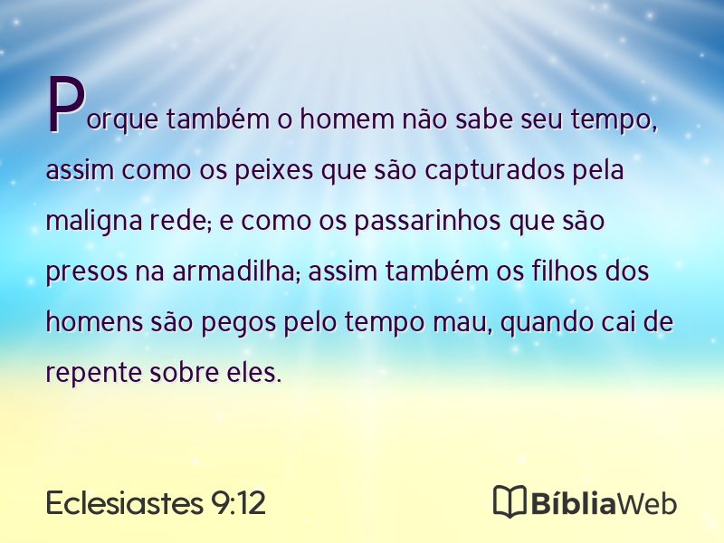 Eclesiastes 9:12 em imagem para compartilhar