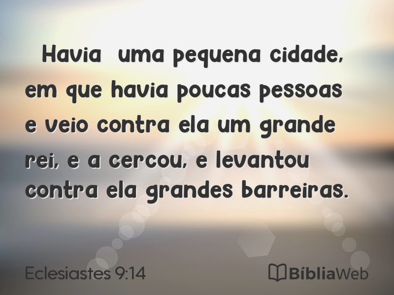 Eclesiastes 9:14 em imagem para compartilhar