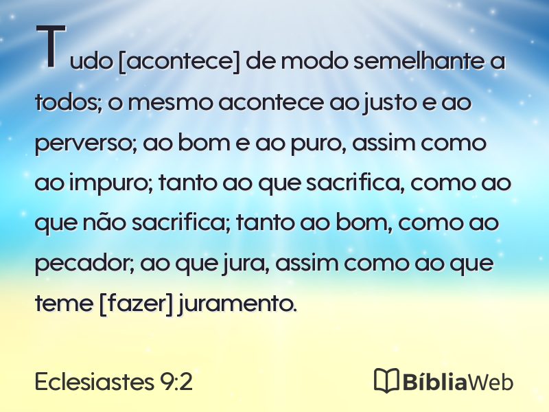 Eclesiastes 9:2 em imagem para compartilhar