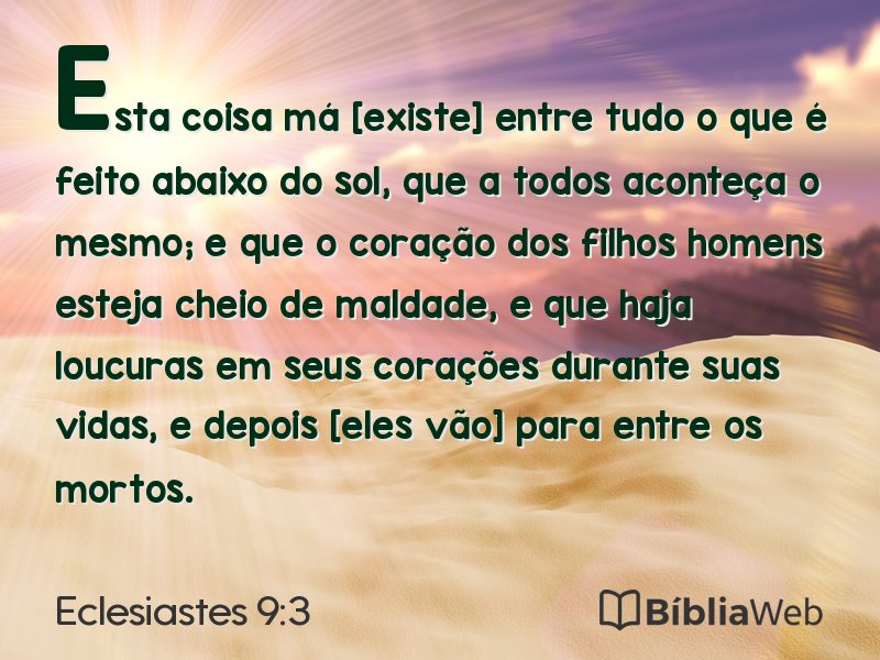 Eclesiastes 9:3 em imagem para compartilhar