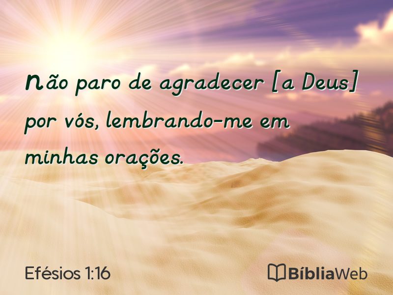 Efésios 1:16 em imagem para compartilhar