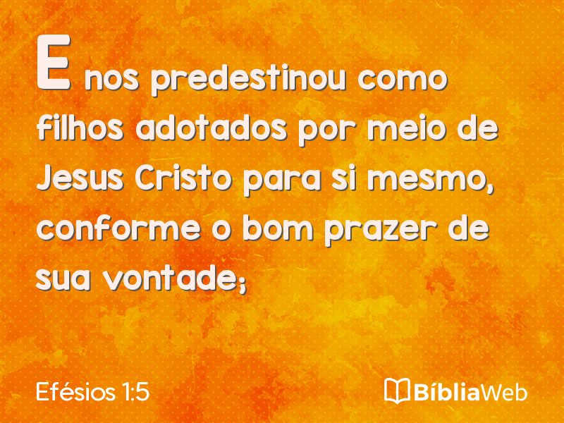Efésios 1:5 em imagem para compartilhar