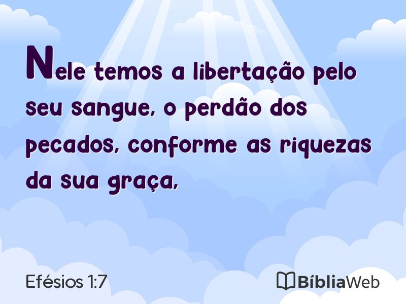 Efésios 1:7 em imagem para compartilhar
