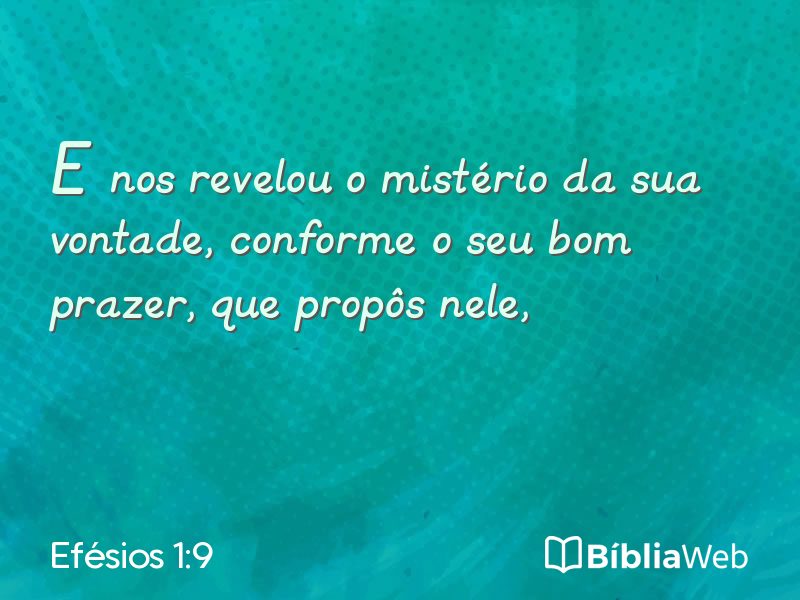 Efésios 1:9 em imagem para compartilhar