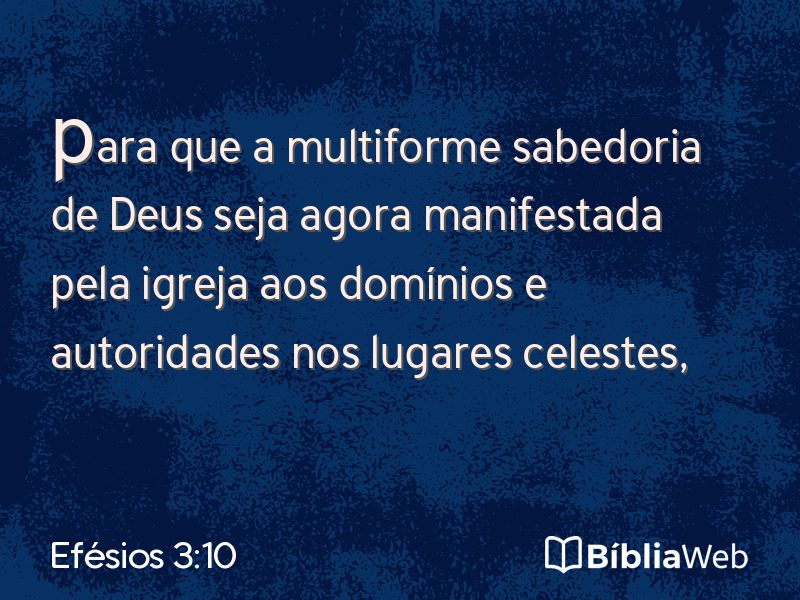 Efésios 3:10 em imagem para compartilhar