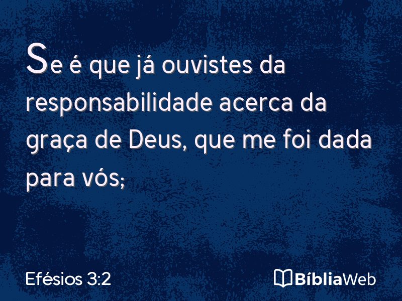 Efésios 3:2 em imagem para compartilhar