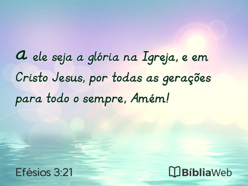 Efésios 3:21 em imagem para compartilhar