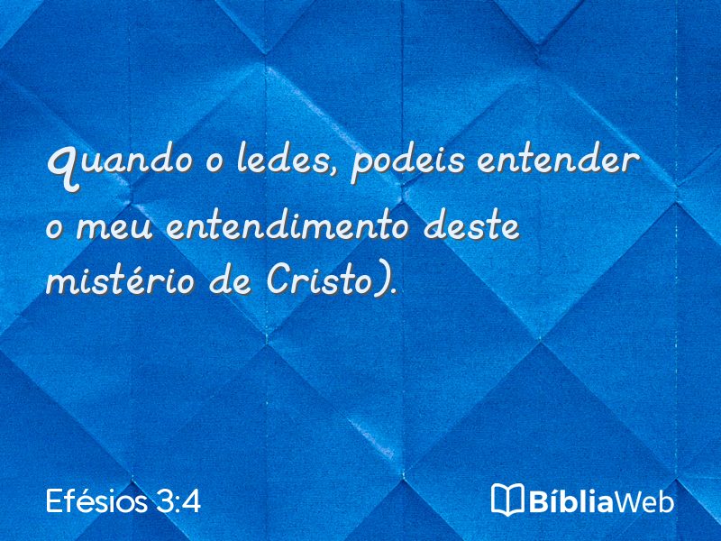 Efésios 3:4 em imagem para compartilhar