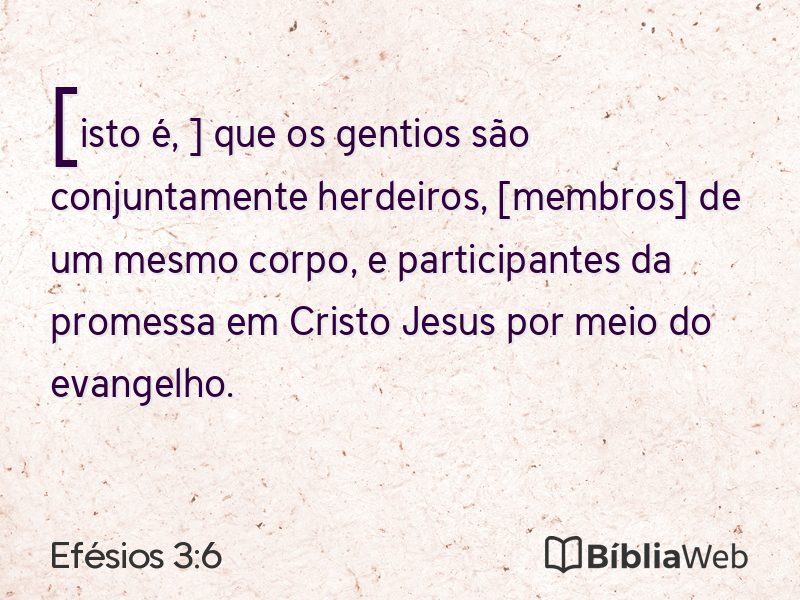 Efésios 3:6 em imagem para compartilhar