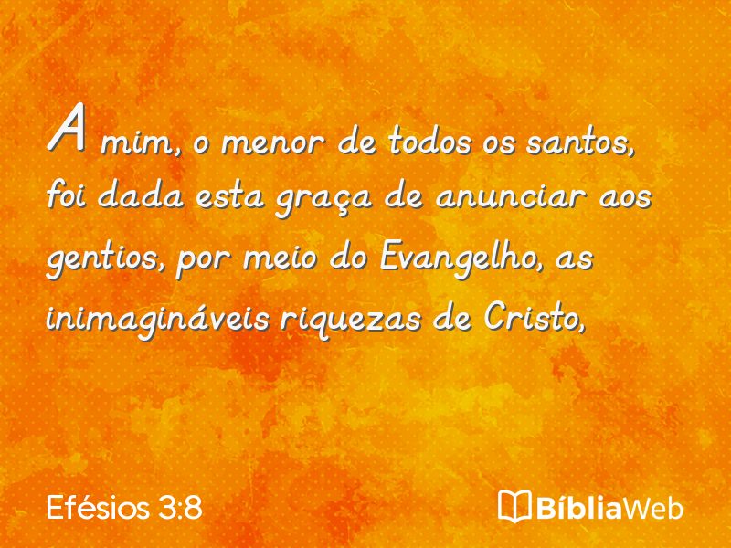 Efésios 3:8 em imagem para compartilhar