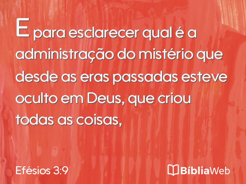 Efésios 3:9 em imagem para compartilhar