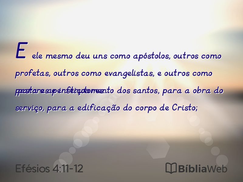 Efésios 4:11-12 em imagem para compartilhar