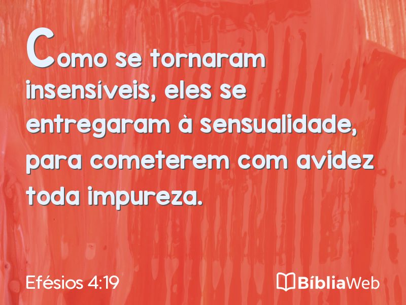 Efésios 4:19 em imagem para compartilhar