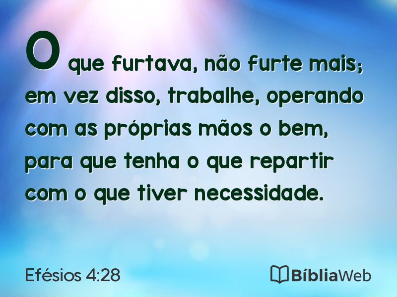 Efésios 4:28 em imagem para compartilhar