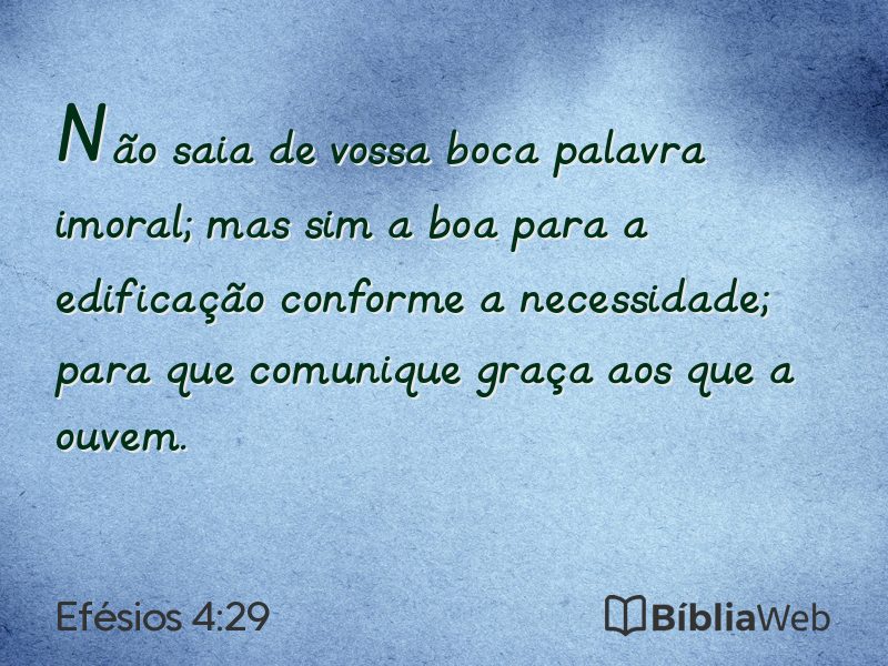 Efésios 4:29 em imagem para compartilhar