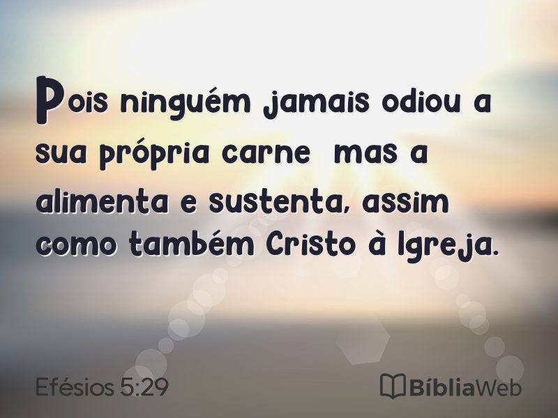 Efésios 5:29 em imagem para compartilhar