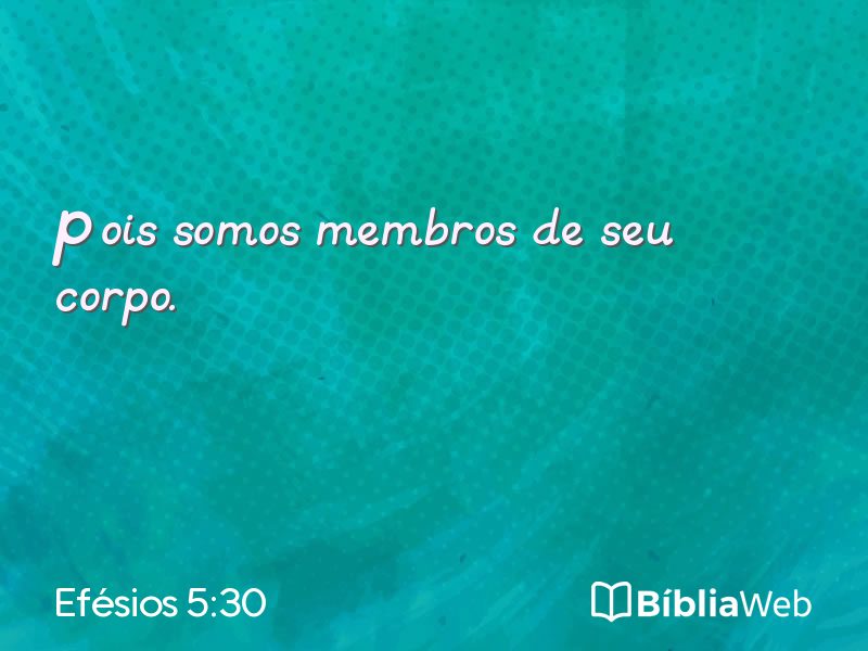 Efésios 5:30 em imagem para compartilhar