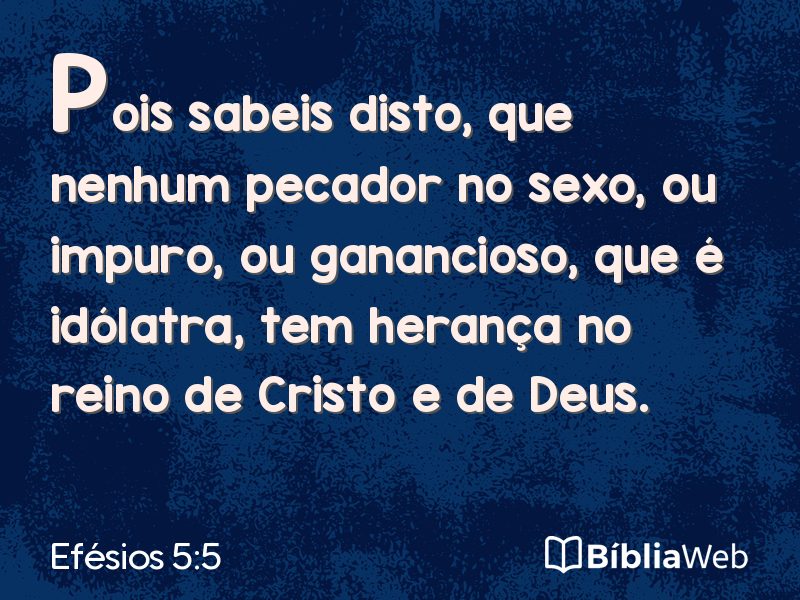 Efésios 5:5 em imagem para compartilhar