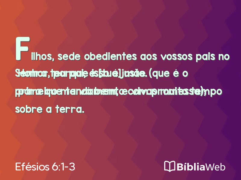Efésios 6:1-3 em imagem para compartilhar