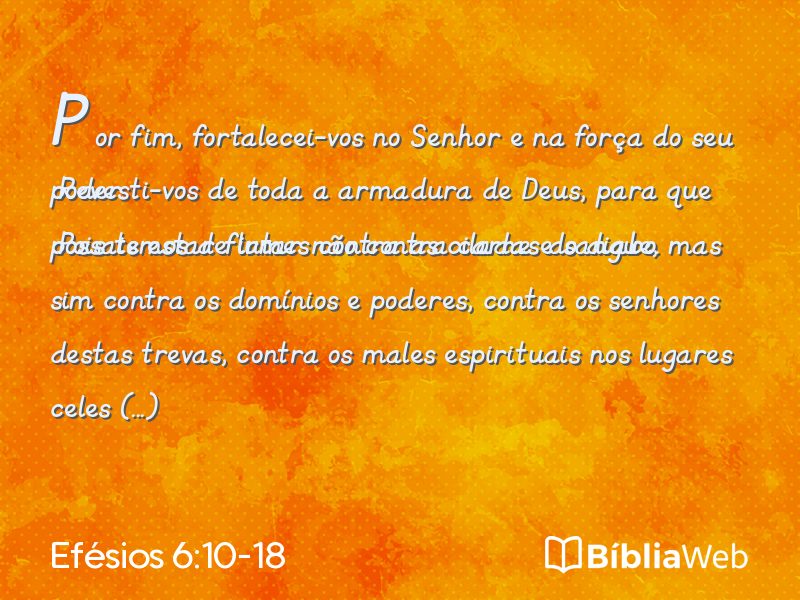 Efésios 6:10-18 em imagem para compartilhar
