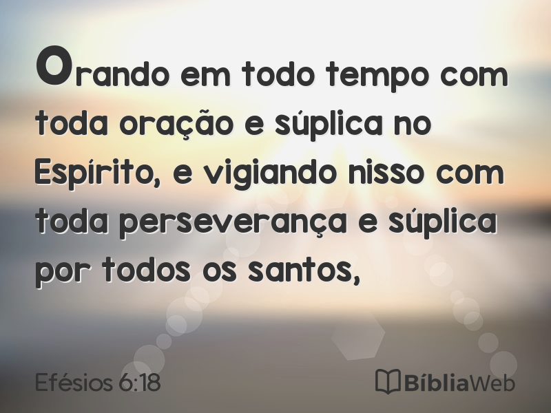 Efésios 6:18 em imagem para compartilhar