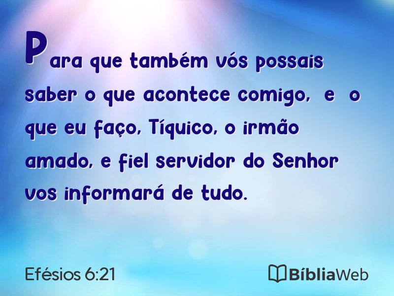 Efésios 6:21 em imagem para compartilhar