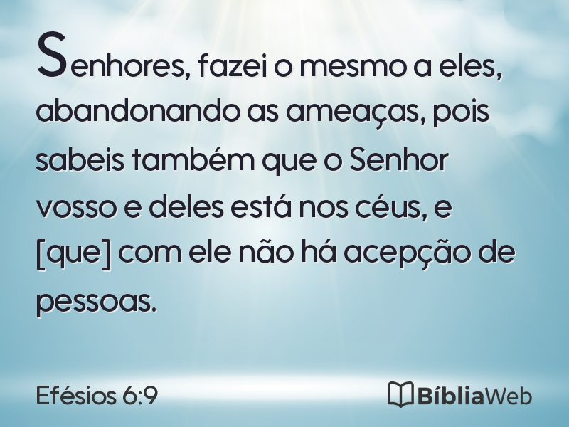 Efésios 6:9 em imagem para compartilhar