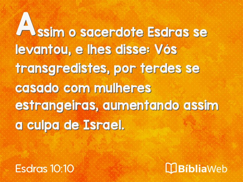 Esdras 10:10 em imagem para compartilhar