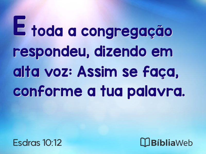 Esdras 10:12 em imagem para compartilhar