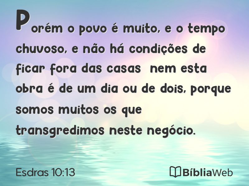 Esdras 10:13 em imagem para compartilhar