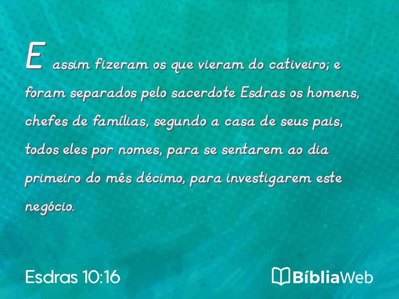 Esdras 10:16 em imagem para compartilhar