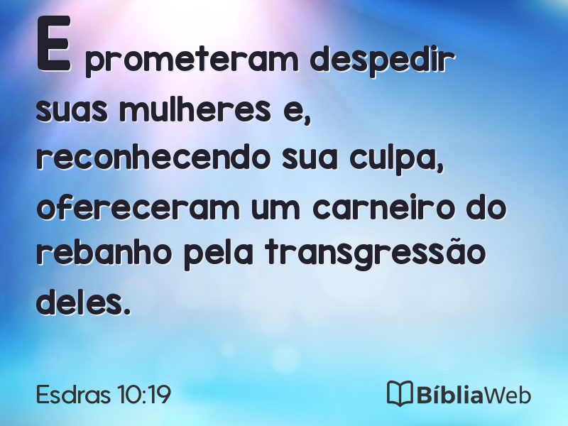 Esdras 10:19 em imagem para compartilhar