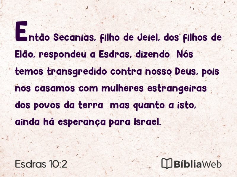 Esdras 10:2 em imagem para compartilhar